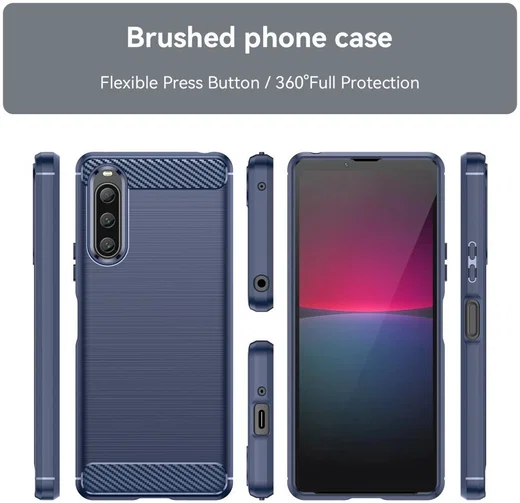 Sony Xperia 10 V Hoesje Geborsteld TPU Flexibele Back Cover Blauw afbeelding 8