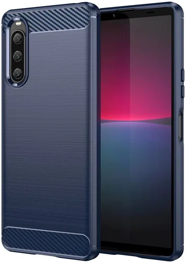 Sony Xperia 10 V Hoesje Geborsteld TPU Flexibele Back Cover Blauw afbeelding 1