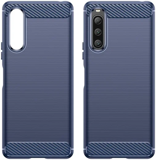 Sony Xperia 10 V Hoesje Geborsteld TPU Flexibele Back Cover Blauw afbeelding 2