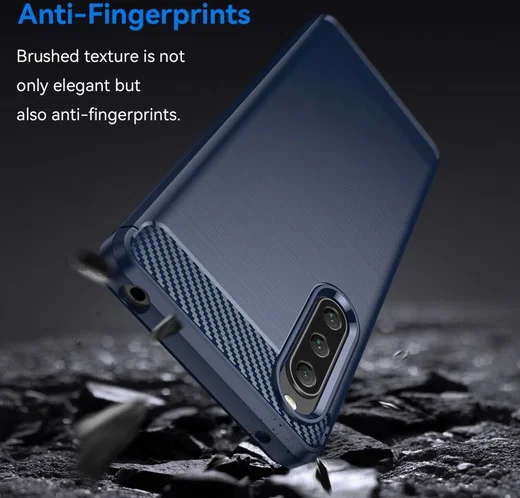 Sony Xperia 10 V Hoesje Geborsteld TPU Flexibele Back Cover Blauw afbeelding 4