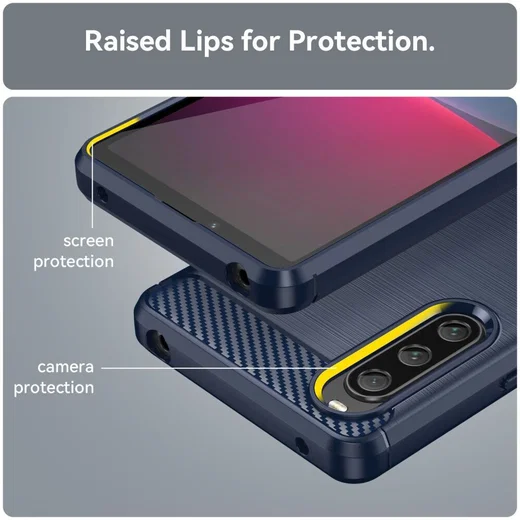 Sony Xperia 10 V Hoesje Geborsteld TPU Flexibele Back Cover Blauw afbeelding 7