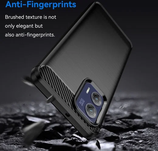 Motorola Moto G73 Hoesje Geborsteld TPU Flexibele Back Cover Zwart afbeelding 4