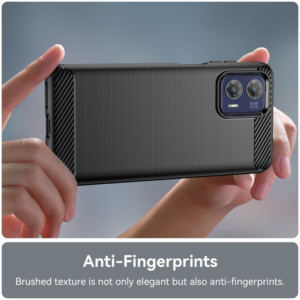 Motorola Moto G73 Hoesje Geborsteld TPU Flexibele Back Cover Zwart afbeelding 6