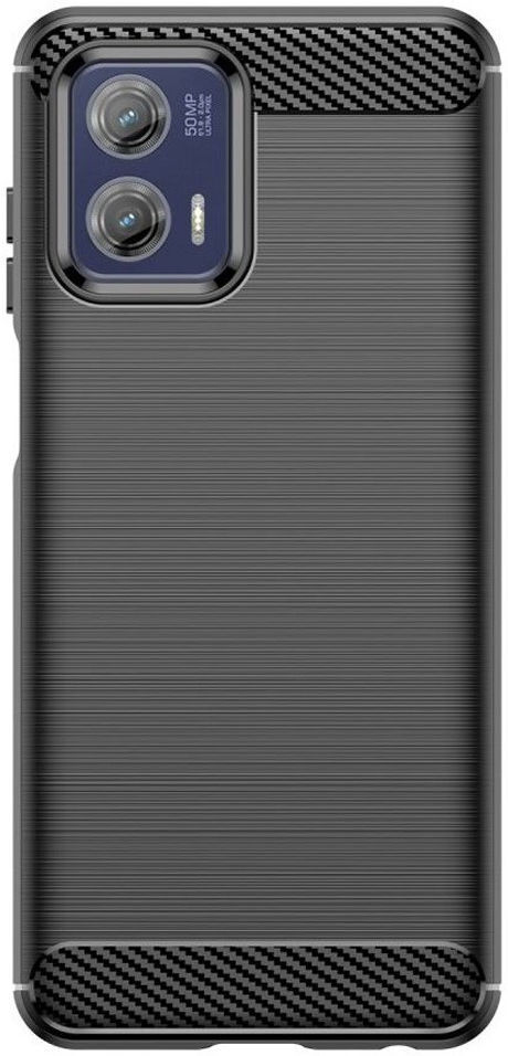 Motorola Moto G73 Hoesje Geborsteld TPU Flexibele Back Cover Zwart afbeelding 2