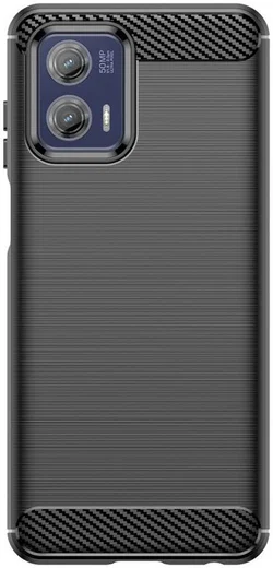 Motorola Moto G73 Hoesje Geborsteld TPU Flexibele Back Cover Zwart afbeelding 2
