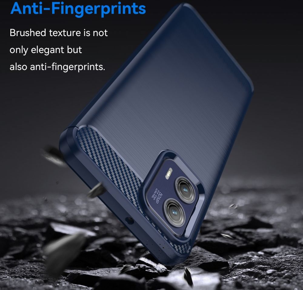 Motorola Moto G73 Hoesje Geborsteld TPU Flexibele Back Cover Blauw afbeelding 4