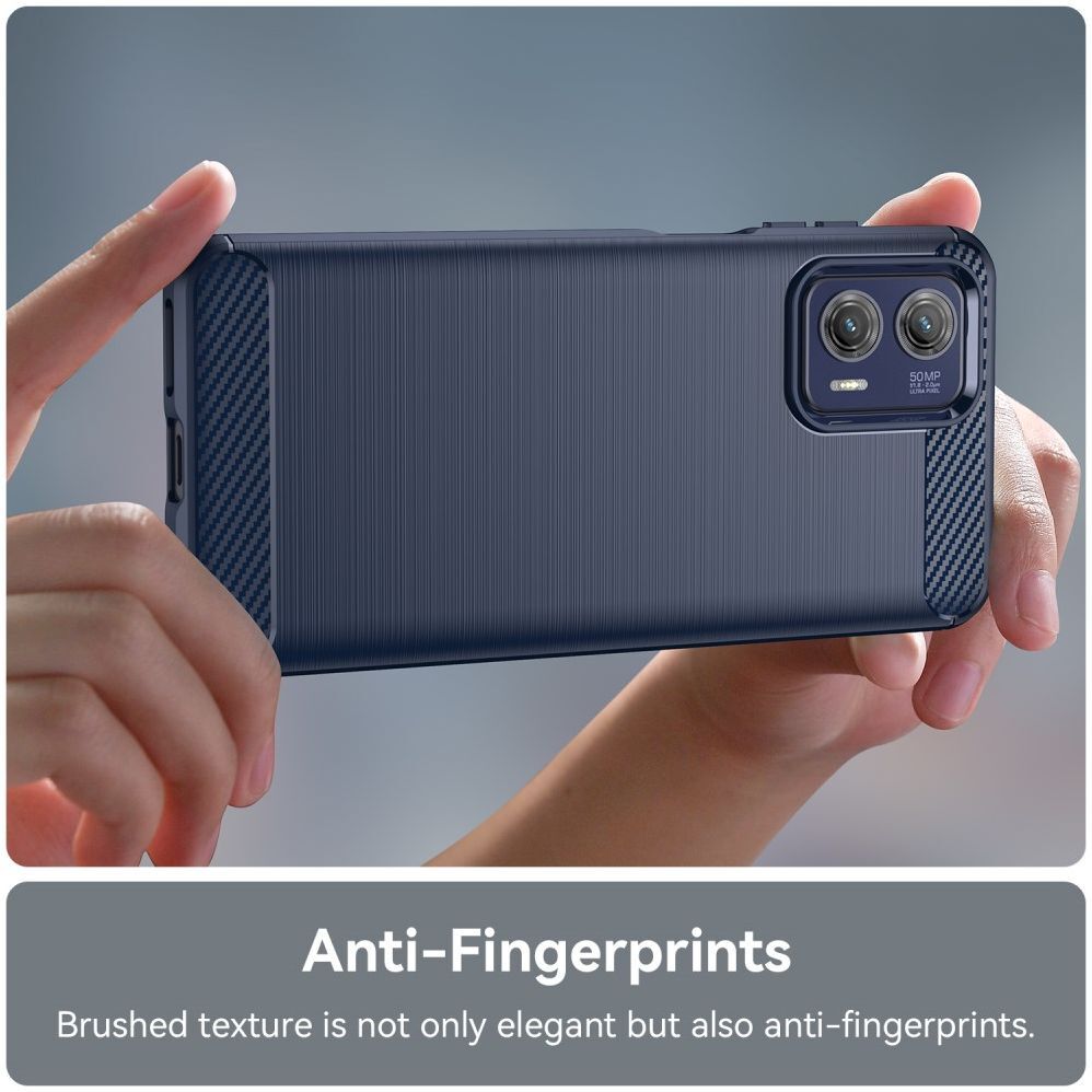 Motorola Moto G73 Hoesje Geborsteld TPU Flexibele Back Cover Blauw afbeelding 6