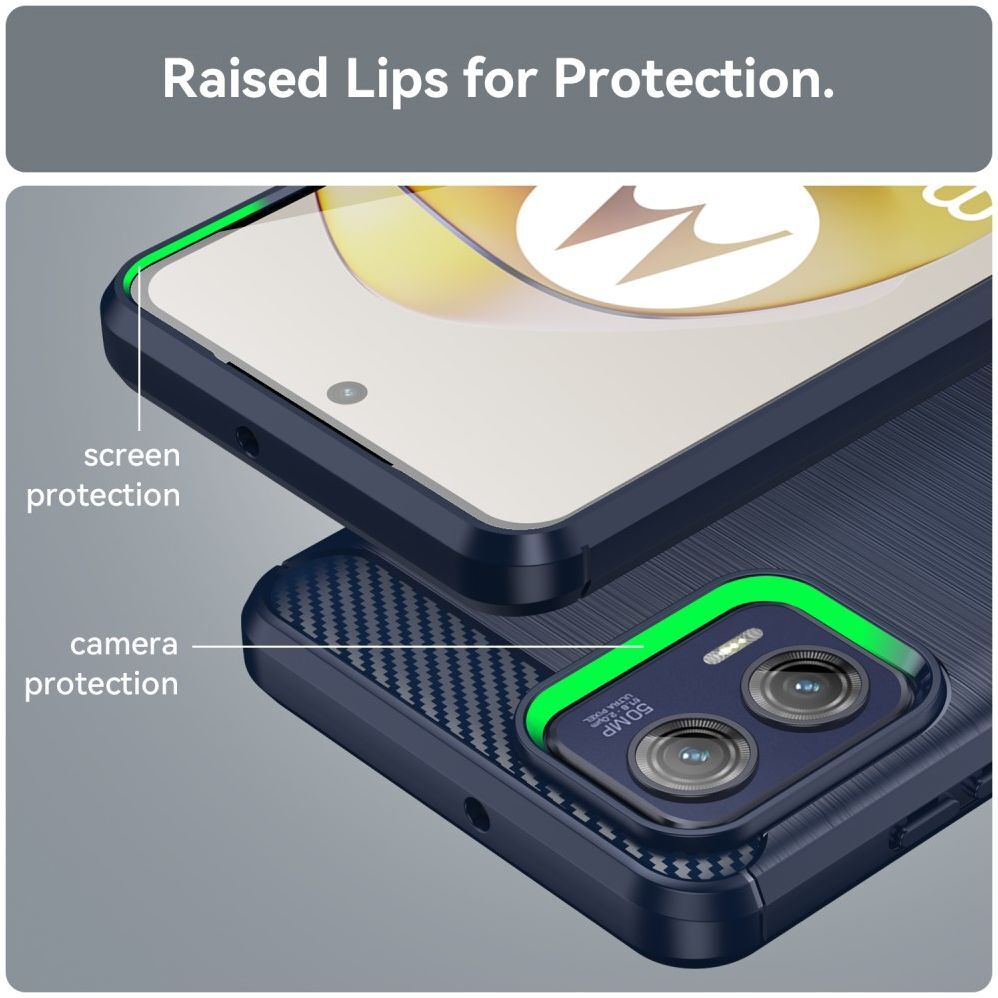 Motorola Moto G73 Hoesje Geborsteld TPU Flexibele Back Cover Blauw afbeelding 7
