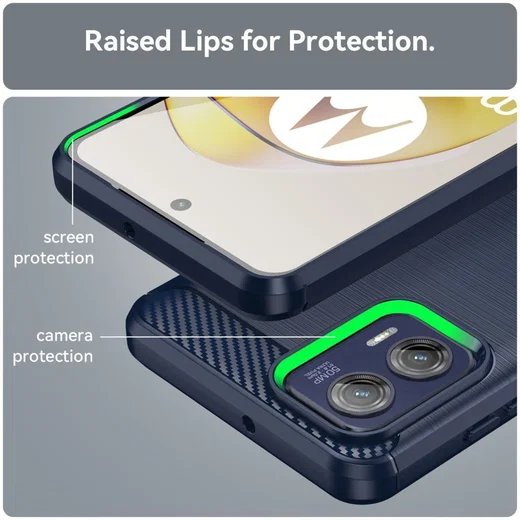 Motorola Moto G73 Hoesje Geborsteld TPU Flexibele Back Cover Blauw afbeelding 7