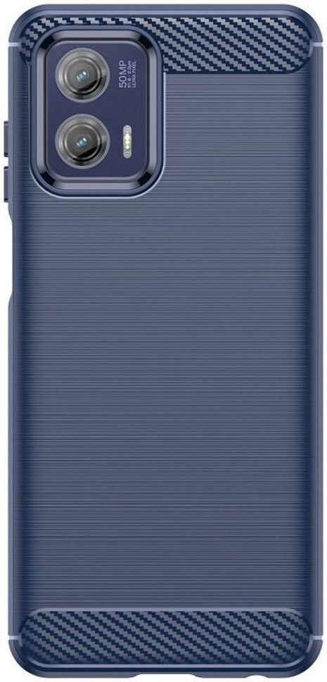 Motorola Moto G73 Hoesje Geborsteld TPU Flexibele Back Cover Blauw afbeelding 2