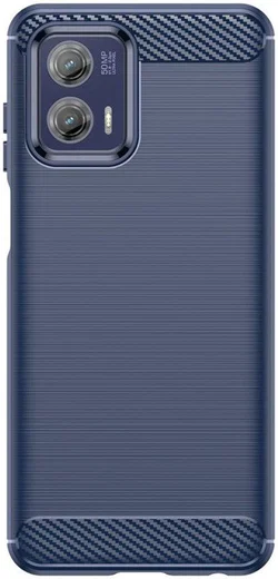 Motorola Moto G73 Hoesje Geborsteld TPU Flexibele Back Cover Blauw afbeelding 2