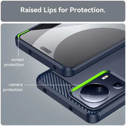 Xiaomi 13 Lite Hoesje Geborsteld TPU Flexibele Back Cover Blauw afbeelding 7