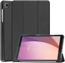 Lenovo Tab M8 Gen 4 Hoes Tri-Fold Book Case met Standaard Zwart afbeelding