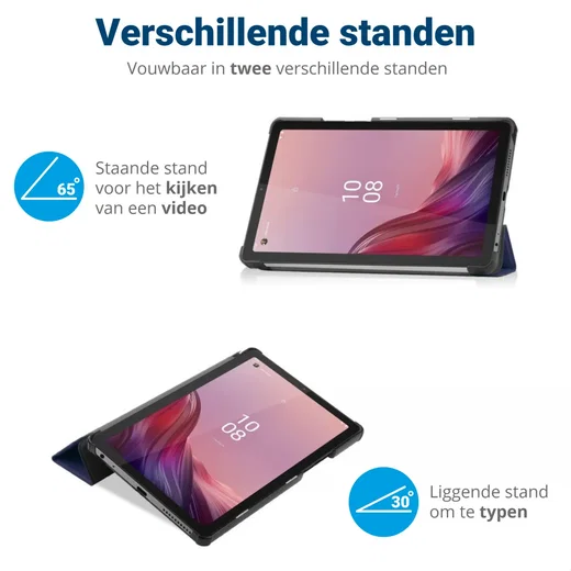 Lenovo Tab M9 Hoes Tri-Fold Book Case met Standaard Blauw afbeelding 6