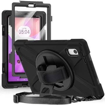 Lenovo Tab M9 Hoes met Screen Protector en Handriem Full Protect Zwart