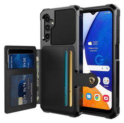 Samsung Galaxy A14 3 in 1 Back Cover Portemonnee Hoesje Zwart afbeelding