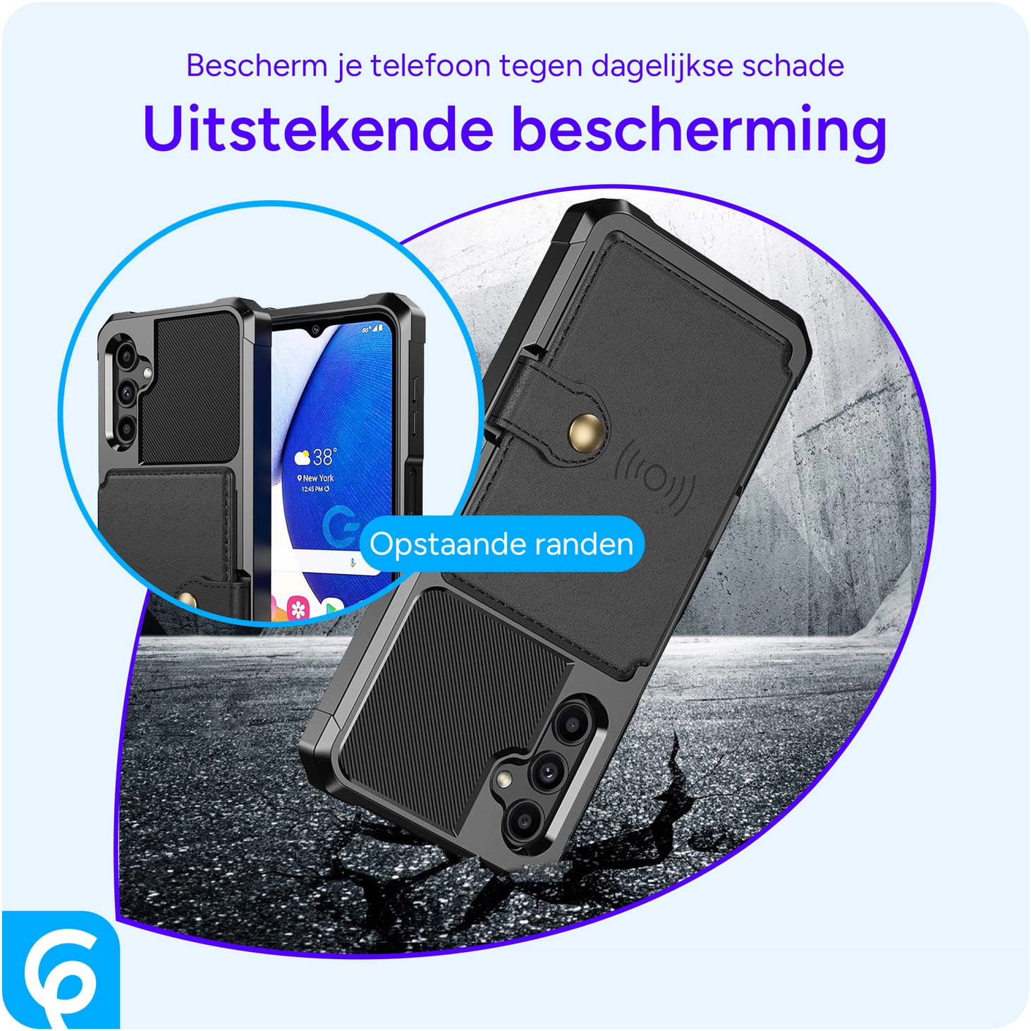 Samsung Galaxy A14 3 in 1 Back Cover Portemonnee Hoesje Zwart afbeelding 6