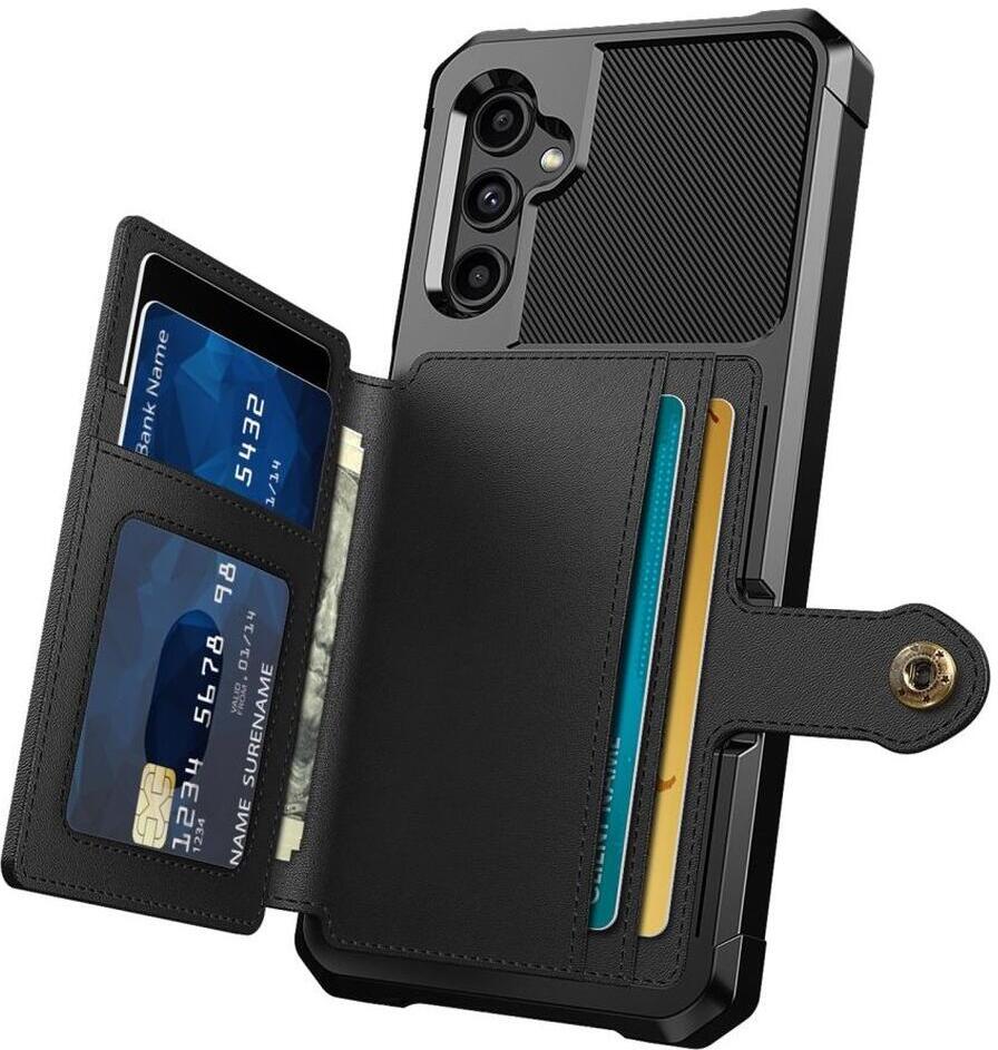 Samsung Galaxy A14 3 in 1 Back Cover Portemonnee Hoesje Zwart afbeelding 2