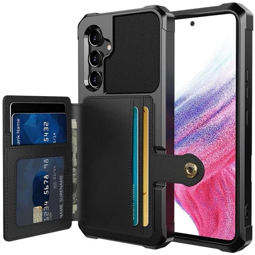 Samsung Galaxy A34 3 in 1 Back Cover Portemonnee Hoesje Zwart afbeelding 1
