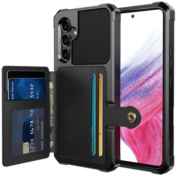 Samsung Galaxy A34 3 in 1 Back Cover Portemonnee Hoesje Zwart