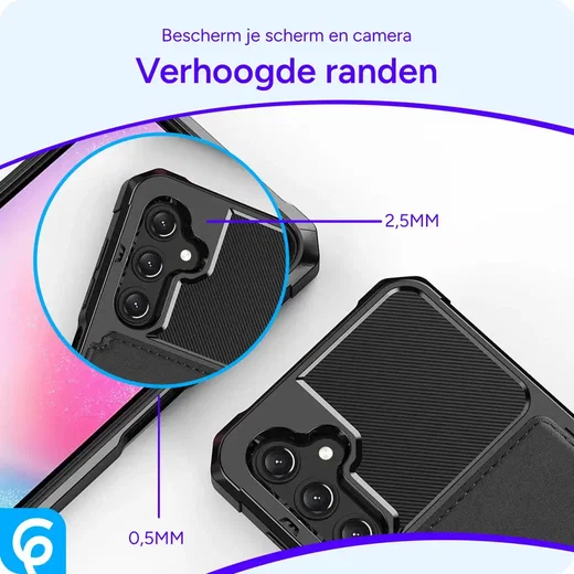 Samsung Galaxy A34 3 in 1 Back Cover Portemonnee Hoesje Zwart afbeelding 4