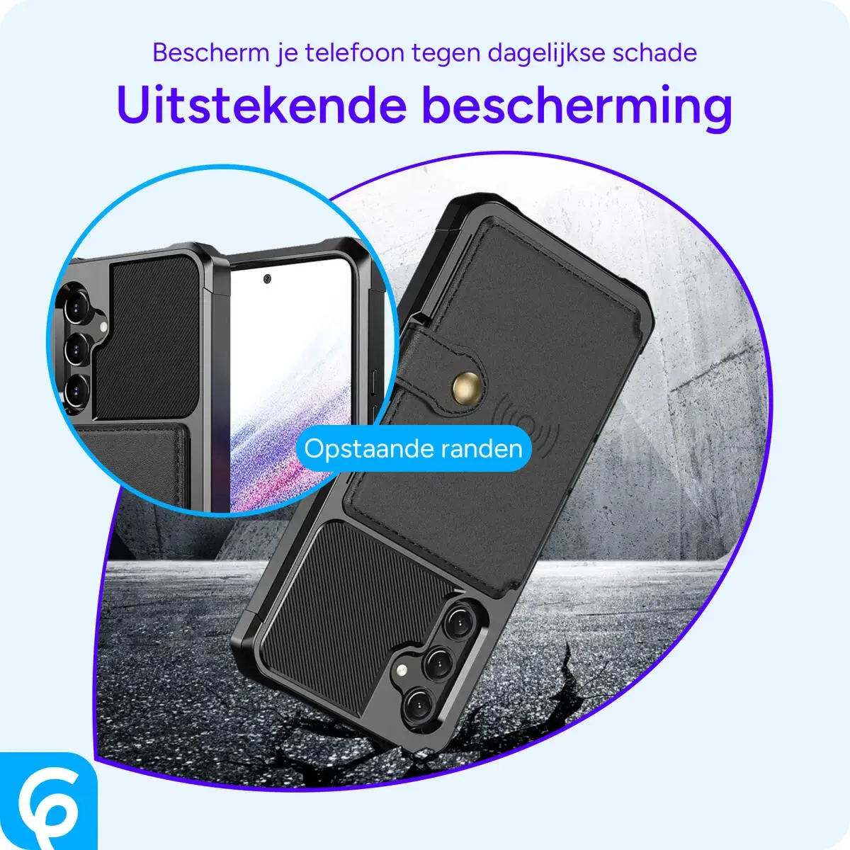 Samsung Galaxy A34 3 in 1 Back Cover Portemonnee Hoesje Zwart afbeelding 5