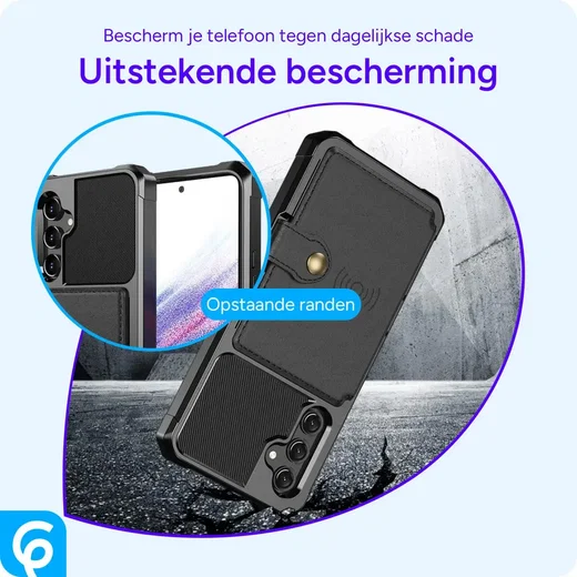 Samsung Galaxy A34 3 in 1 Back Cover Portemonnee Hoesje Zwart afbeelding 5
