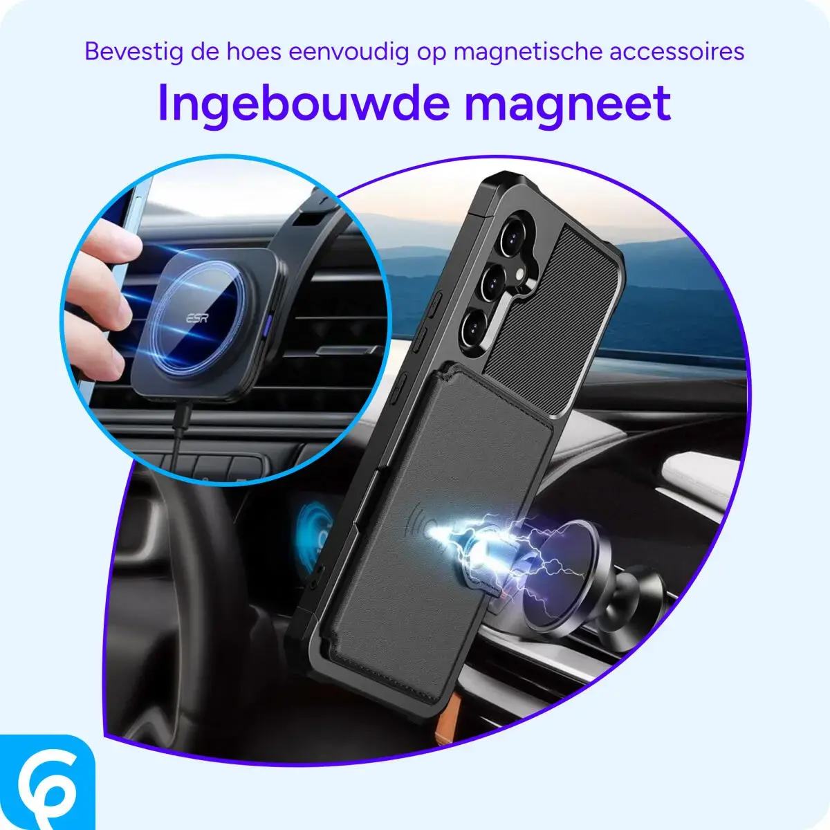 Samsung Galaxy A34 3 in 1 Back Cover Portemonnee Hoesje Zwart afbeelding 8