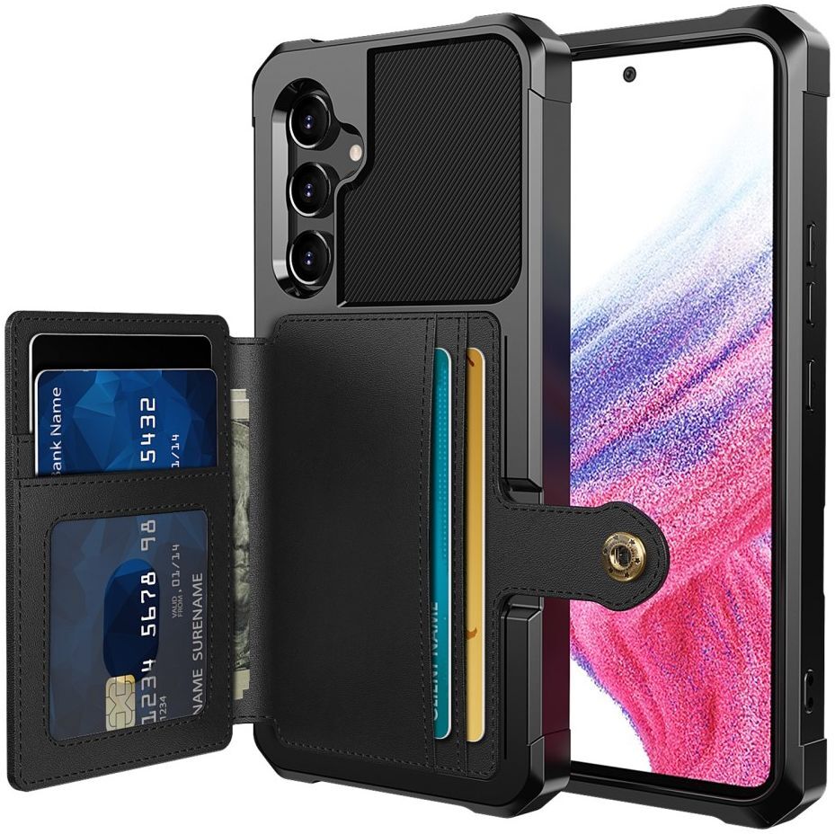 Samsung Galaxy A54 3 in 1 Back Cover Portemonnee Hoesje Zwart afbeelding 1