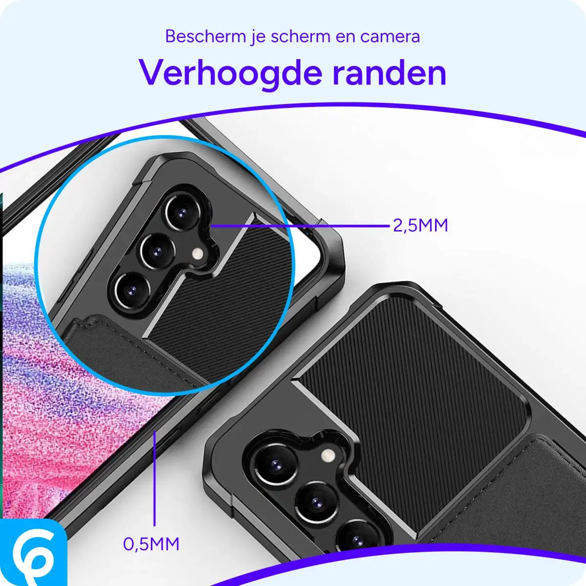 Samsung Galaxy A54 3 in 1 Back Cover Portemonnee Hoesje Zwart afbeelding 5