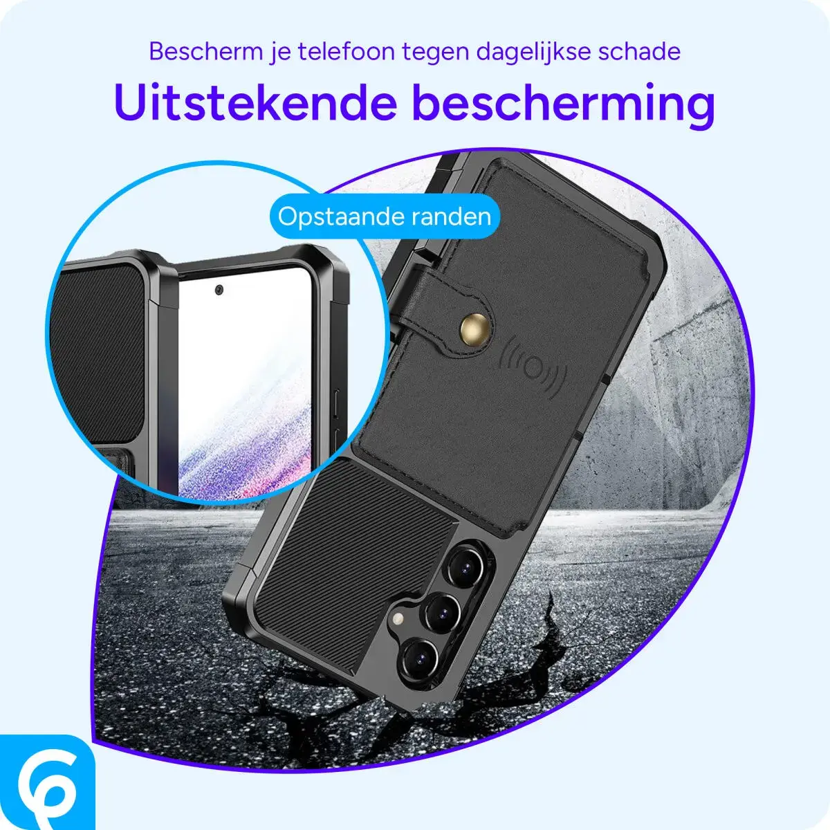 Samsung Galaxy A54 3 in 1 Back Cover Portemonnee Hoesje Zwart afbeelding 9