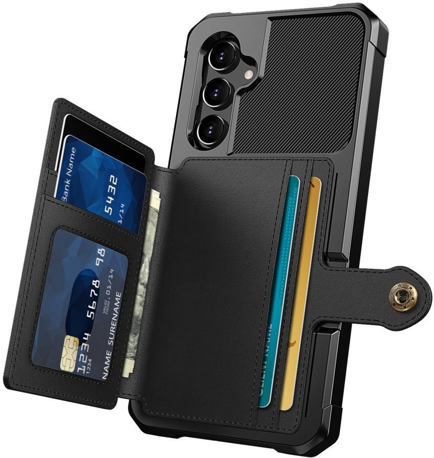 Samsung Galaxy A54 3 in 1 Back Cover Portemonnee Hoesje Zwart afbeelding 2