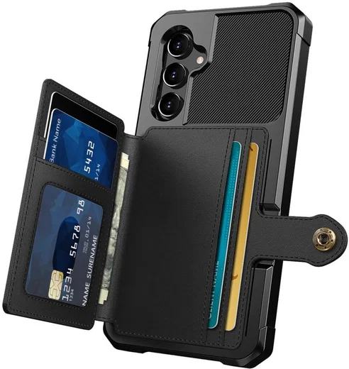 Samsung Galaxy A54 3 in 1 Back Cover Portemonnee Hoesje Zwart afbeelding 2