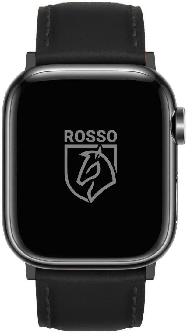 Rosso Deluxe Apple Watch Band - 1-11/SE/Ultra - 49/46/45/44/42MM - Leer - Zwart afbeelding 2
