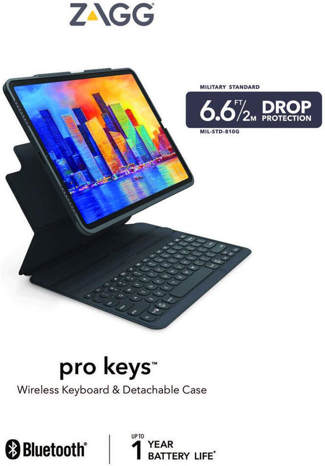ZAGG Pro Keys iPad Pro 11 (2022/2021/2020) Hoes met Toetsenbord Zwart afbeelding 10