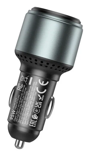 Hoco NZ9 95W Fast Charge Auto Snellader met PD en QC Zwart afbeelding 3
