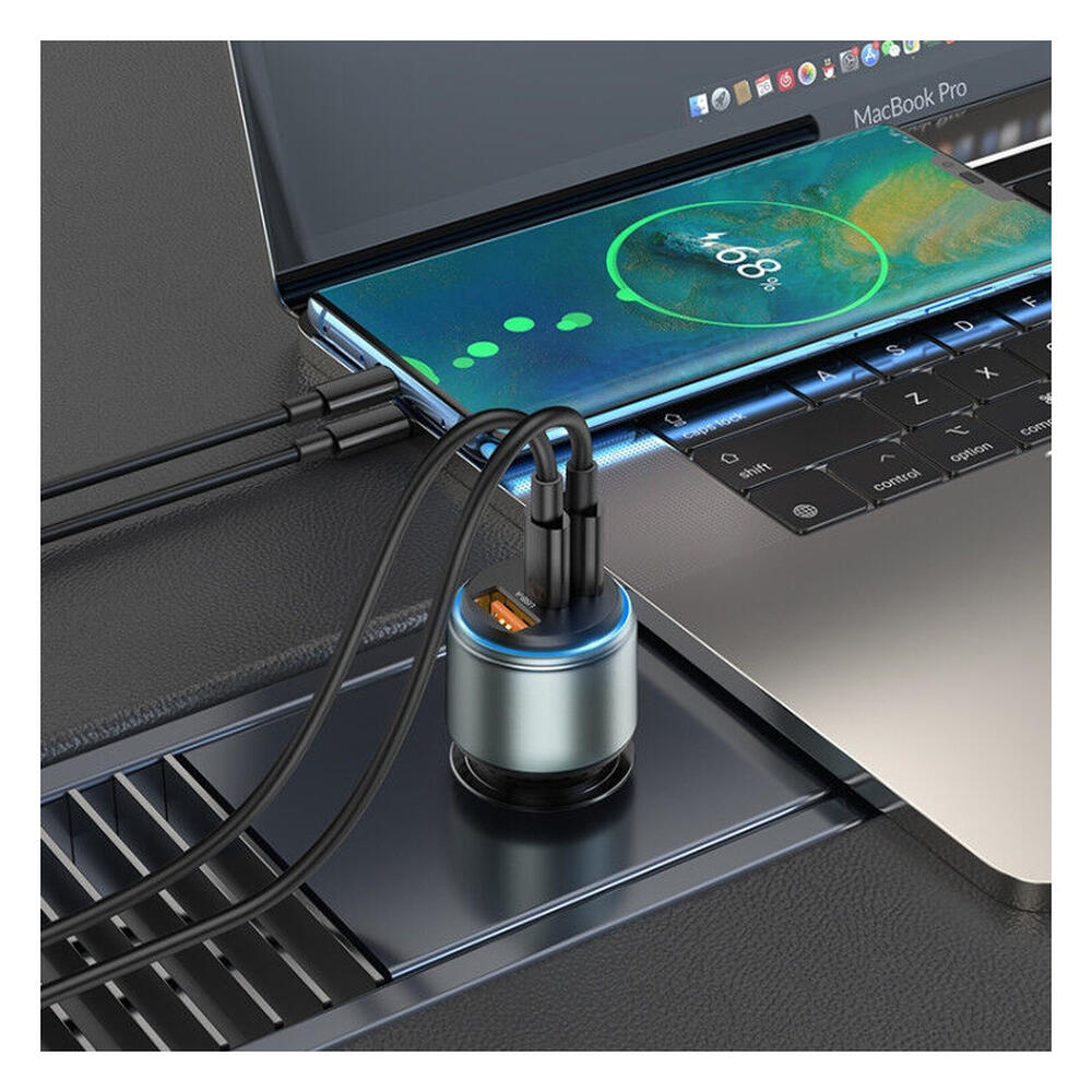 Hoco NZ9 95W Fast Charge Auto Snellader met PD en QC Zwart afbeelding 4