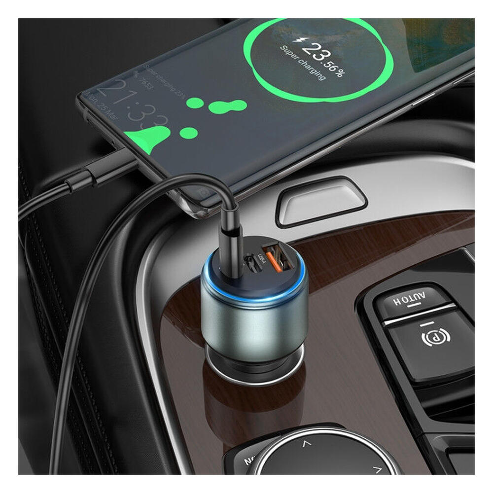 Hoco NZ9 95W Fast Charge Auto Snellader met PD en QC Zwart afbeelding 5