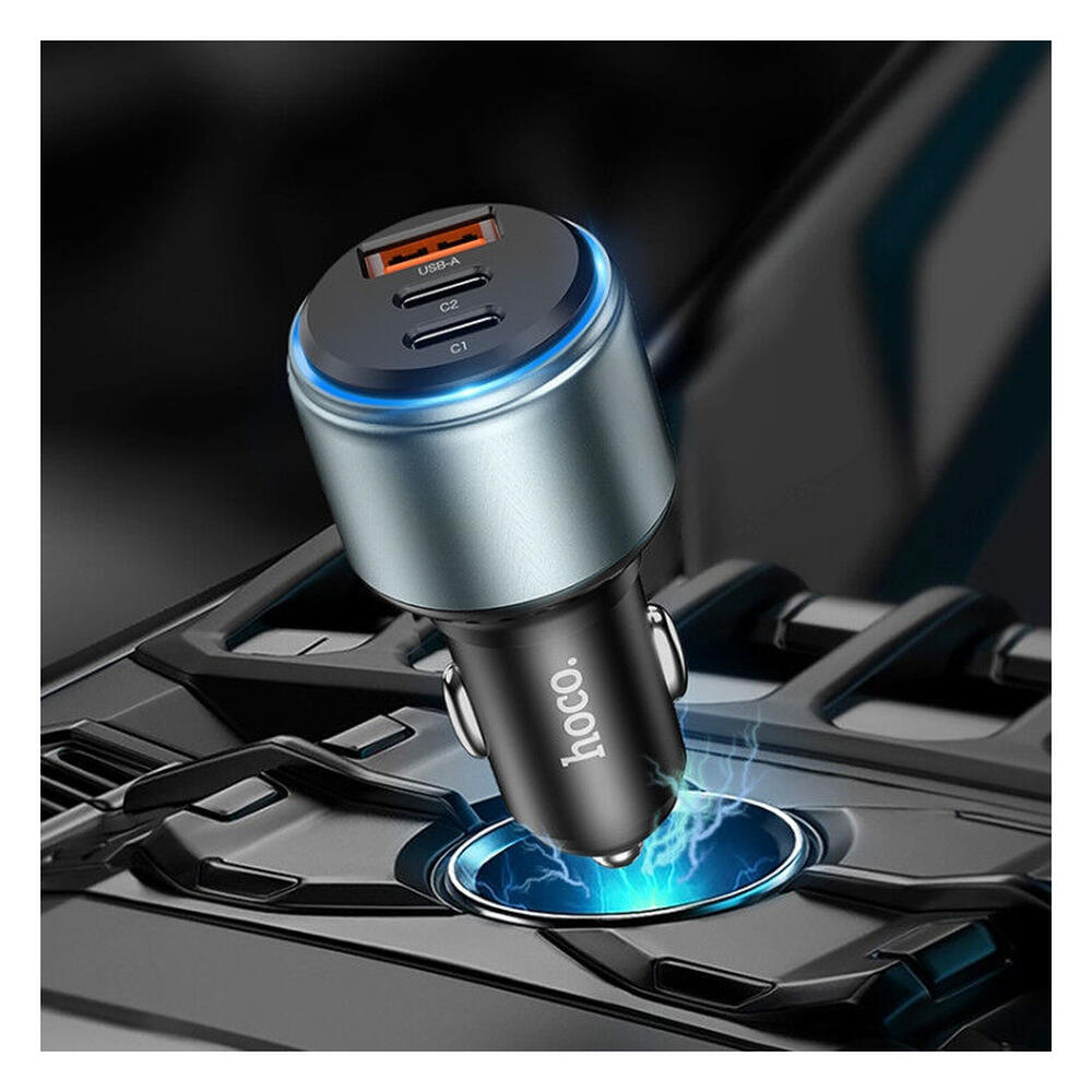 Hoco NZ9 95W Fast Charge Auto Snellader met PD en QC Zwart afbeelding 6