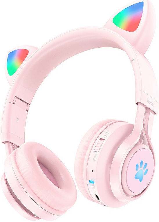 Hoco W39 Kattenoren Draadloze Bluetooth Headset Roze afbeelding 1