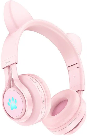 Hoco W39 Kattenoren Draadloze Bluetooth Headset Roze afbeelding 2