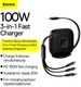 Baseus USB-C naar Lightning/USB-C/Micro USB Kabel 100W PD 1.7M Groen afbeelding 8