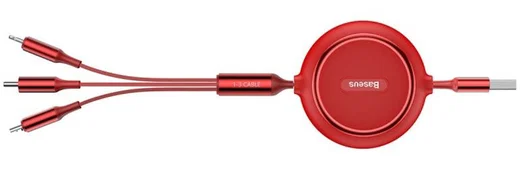 Baseus Golden USB naar Lightning/USB-C/Micro USB Kabel 3.5A 1.2M Rood afbeelding 11