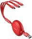 Baseus Golden USB naar Lightning/USB-C/Micro USB Kabel 3.5A 1.2M Rood afbeelding 1
