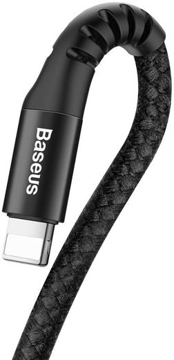 Baseus Uitrekbare USB 2.0 naar Lightning Kabel Krulsnoer 1M 2A Zwart afbeelding 6
