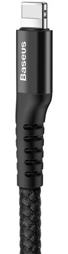Baseus Uitrekbare USB 2.0 naar Lightning Kabel Krulsnoer 1M 2A Zwart afbeelding 7