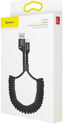 Baseus Uitrekbare USB 2.0 naar Lightning Kabel Krulsnoer 1M 2A Zwart afbeelding 9