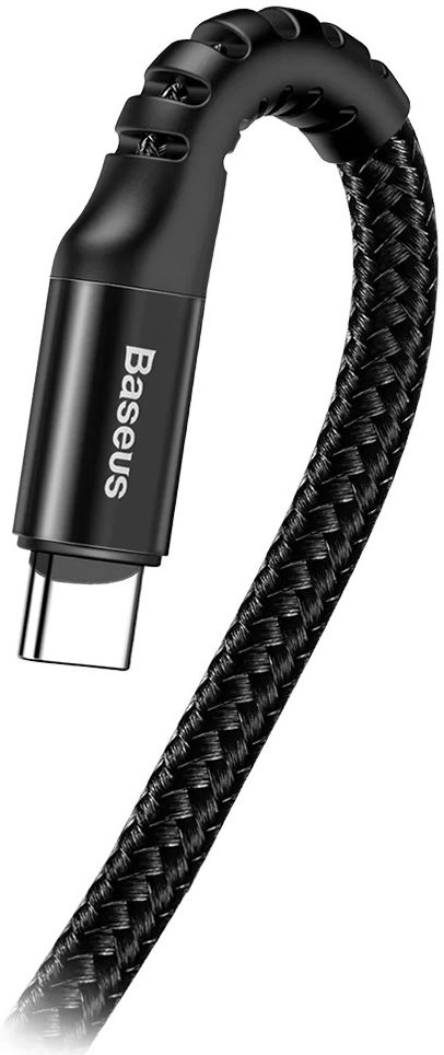 Baseus Uitrekbare USB 2.0 naar USB-C Kabel Krulsnoer 1M 2A Zwart afbeelding 3