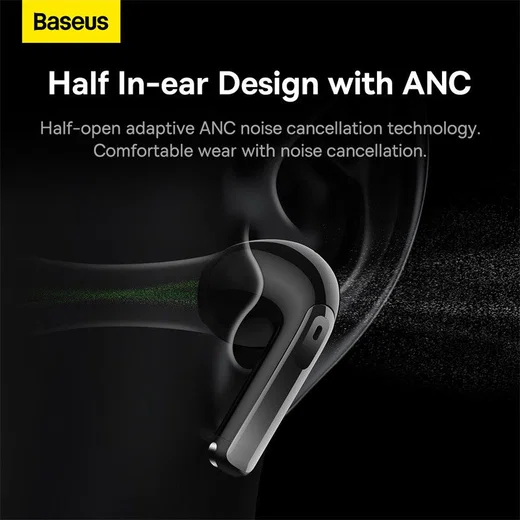 Baseus Storm 3 Wireless Bluetooth Earphones met Noise Cancelling Zwart afbeelding 3
