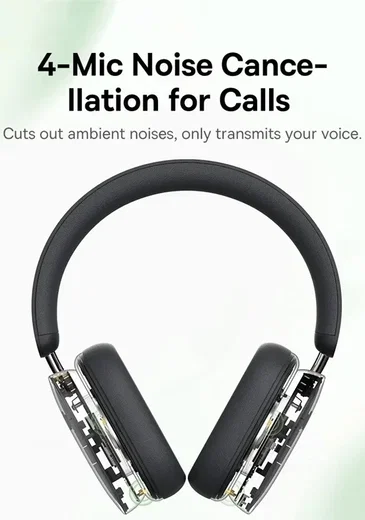 Baseus Bowie H1 Noise-Cancelling Draadloze Koptelefoon Grijs afbeelding 7